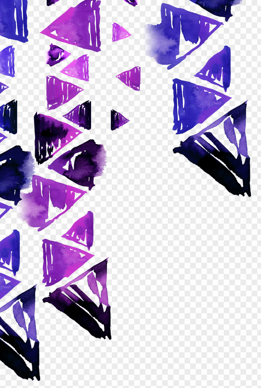 Colored Triangle Purple Geometry Wallpaper PNG