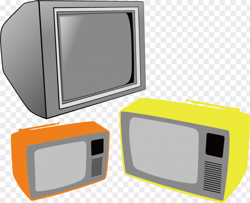 TV Retro Colored Background Material Television Set PNG
