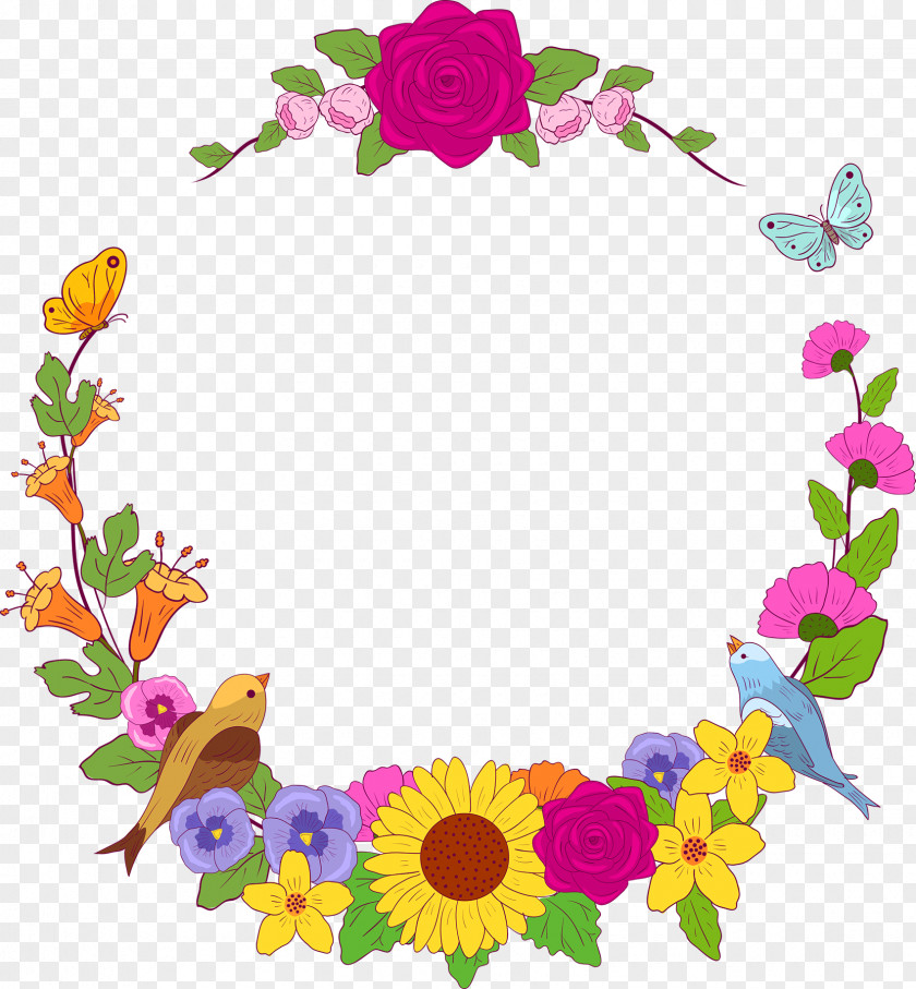 Flower Wreath Cut Flowers Floral Design Flyer Clip Art PNG