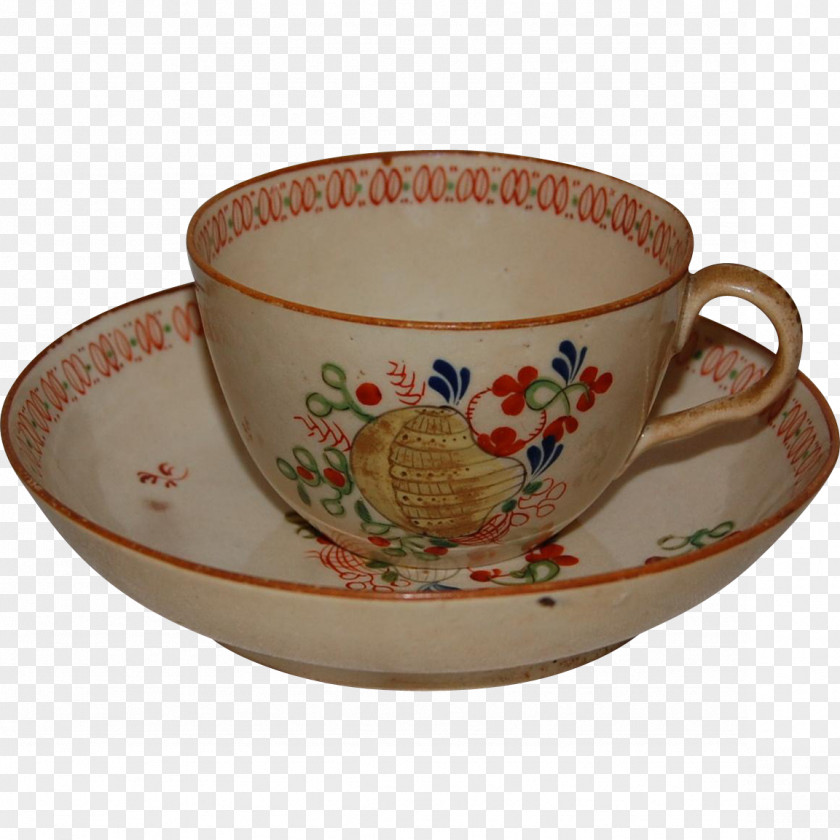 Hand Painted Teacup Coffee Cup Saucer Mug PNG