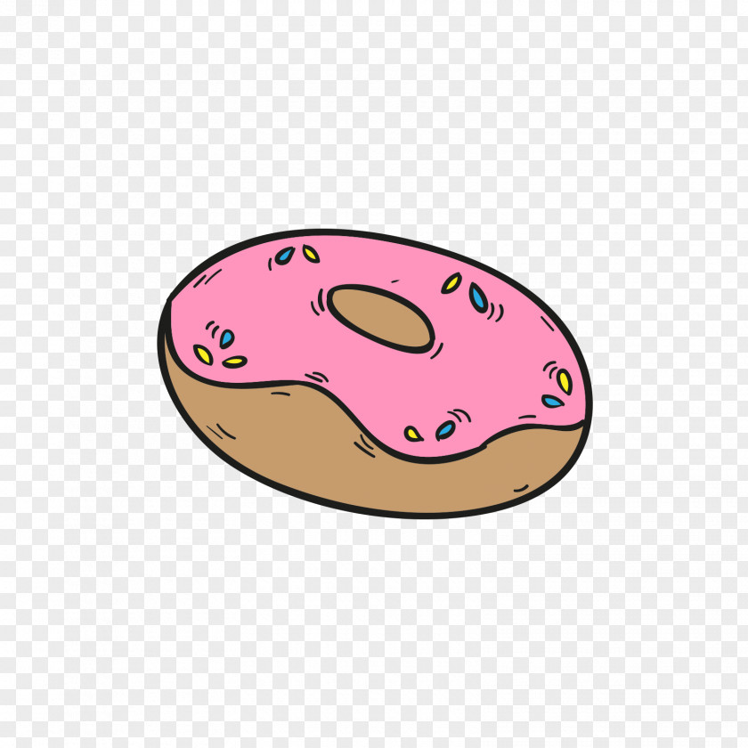 Gray Red Donut Doughnut Breakfast Cartoon PNG