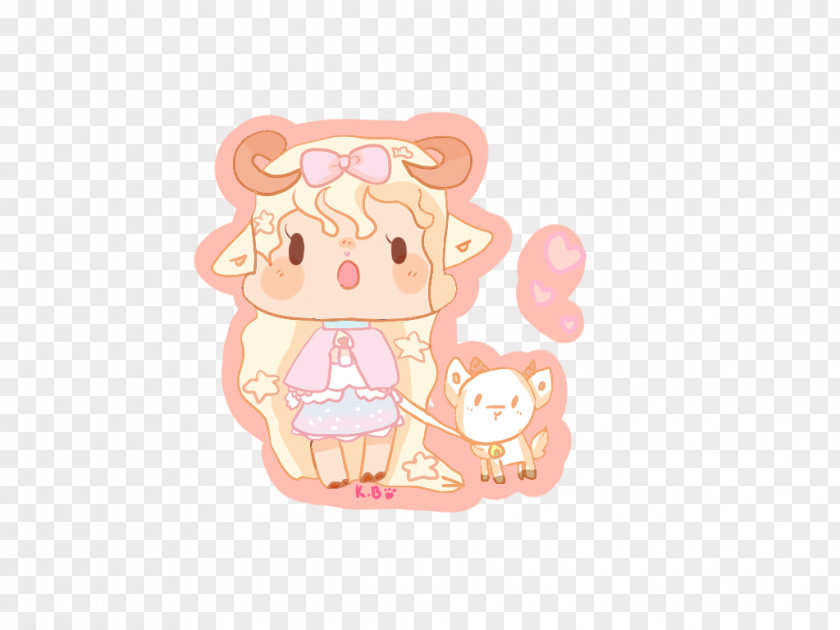 Little Goat Pink M Cartoon Character Animal PNG