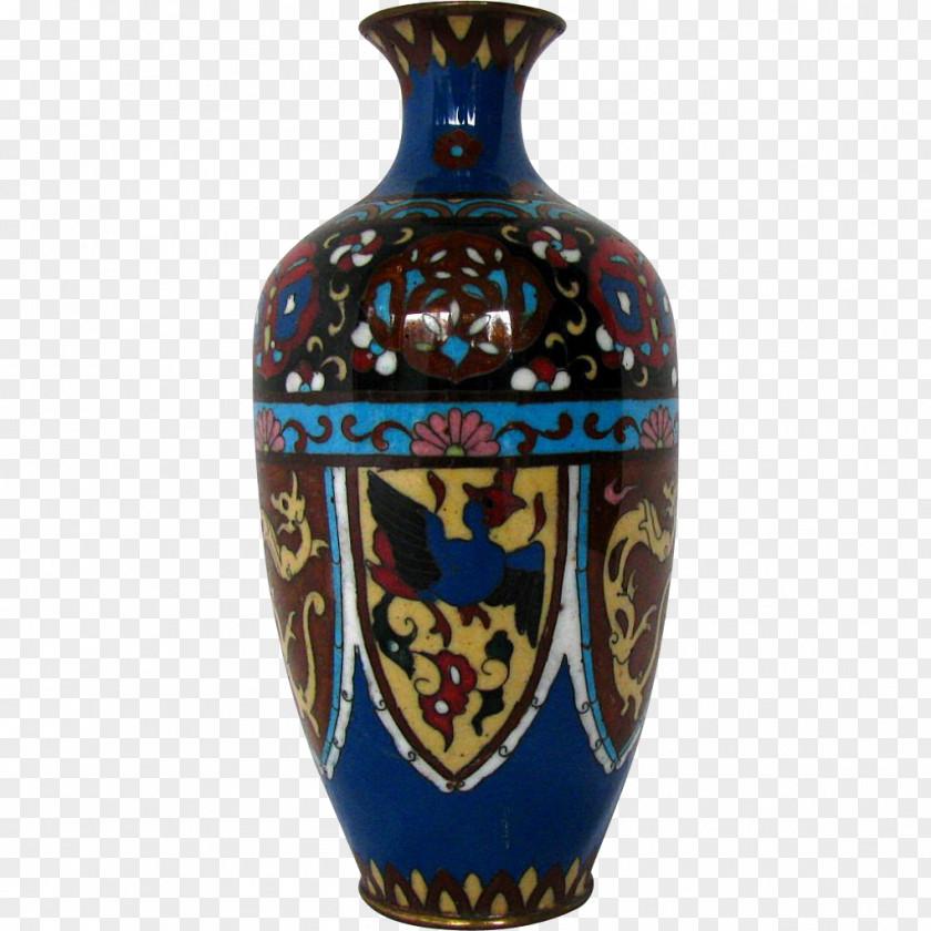 Vase Cloisonné Stained Glass Ceramic PNG