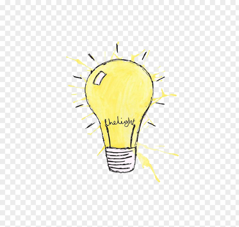 Watercolor Bulb Incandescent Light Drawing Cartoon Illustration PNG