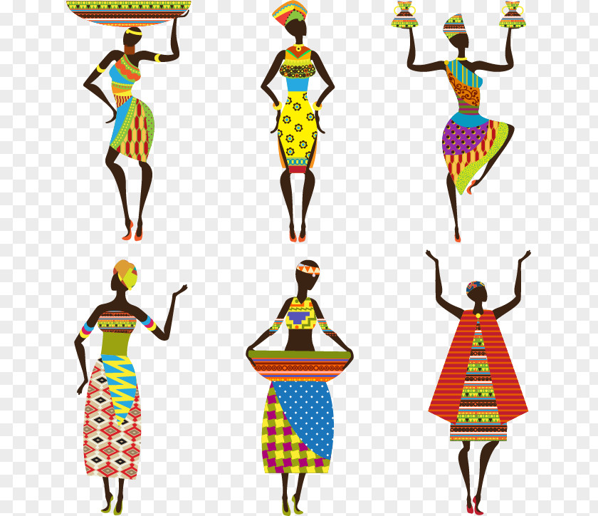 African Woman Design Vector Material Download Art Clip PNG