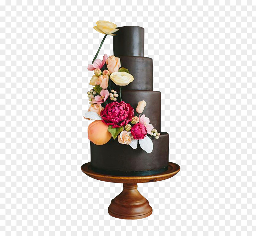 Flowers And Chocolate Cake Torte Cream PNG