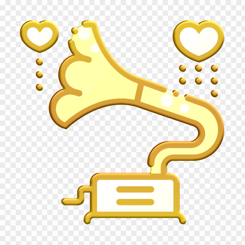 Heart Icon Gramophone Wedding PNG