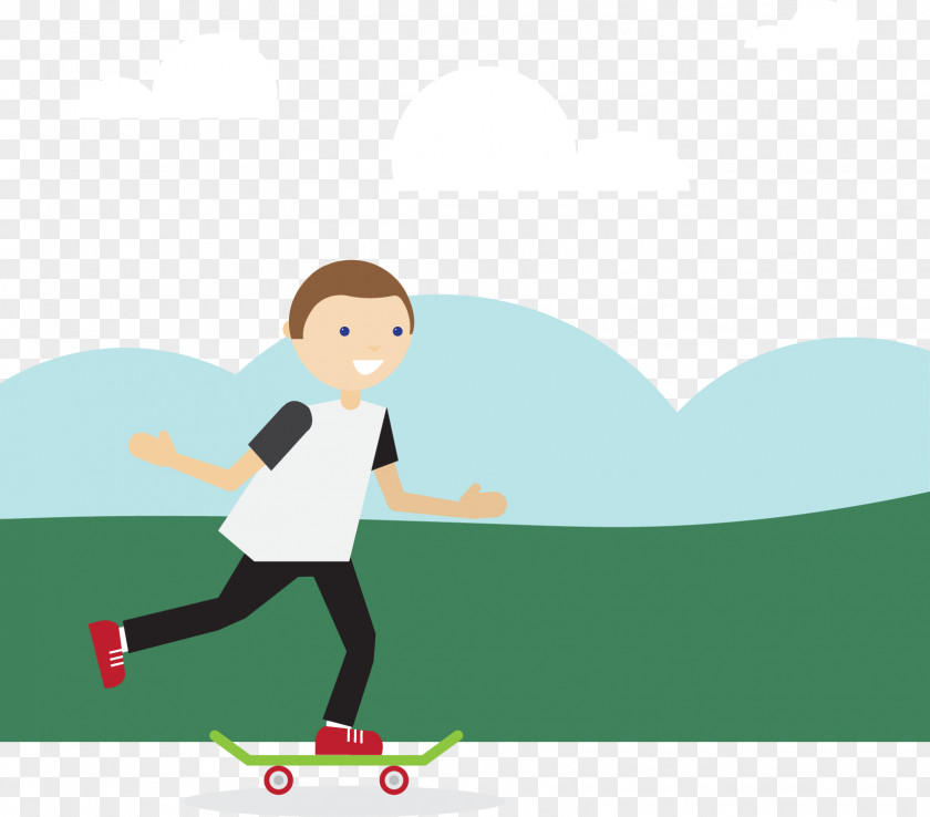 Vector Boy Skateboarding Skateboard Clip Art PNG