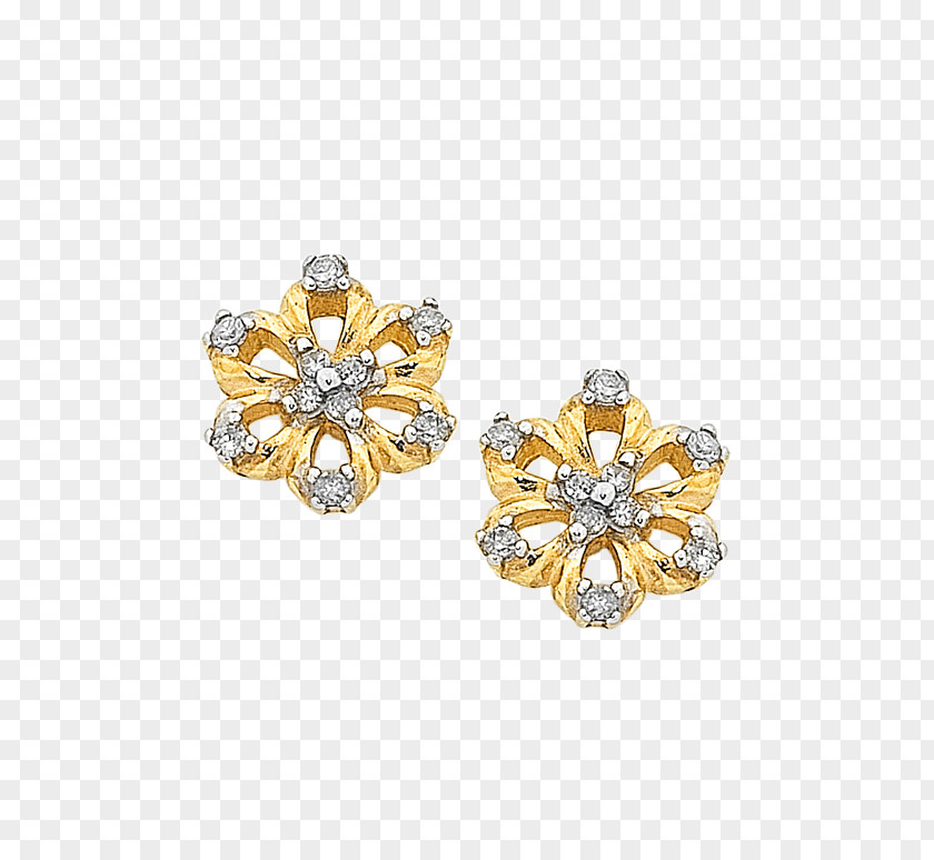 Floral Set Earring Diamond Gold Jewellery Bijou PNG
