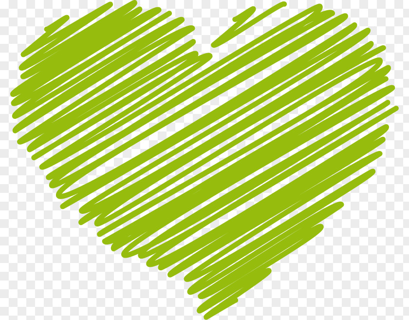 Green Lines Painted Heart PNG