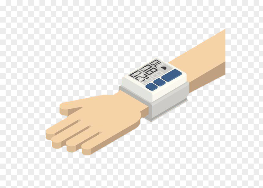 A Sphygmomanometer On The Arm Blood Pressure Illustration PNG