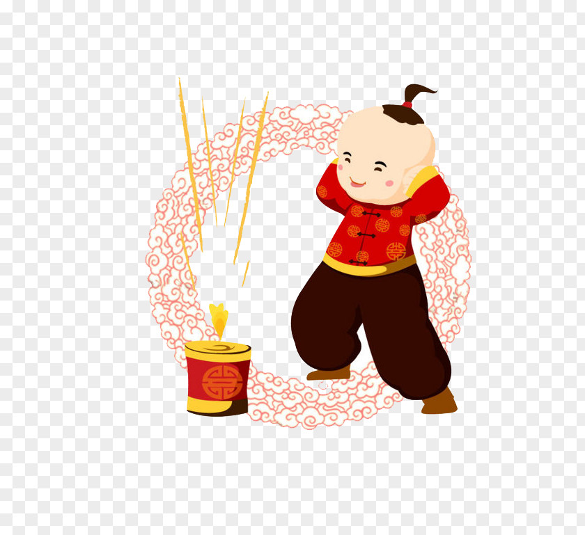 Chinese New Year Firecracker Reunion Dinner Festival PNG