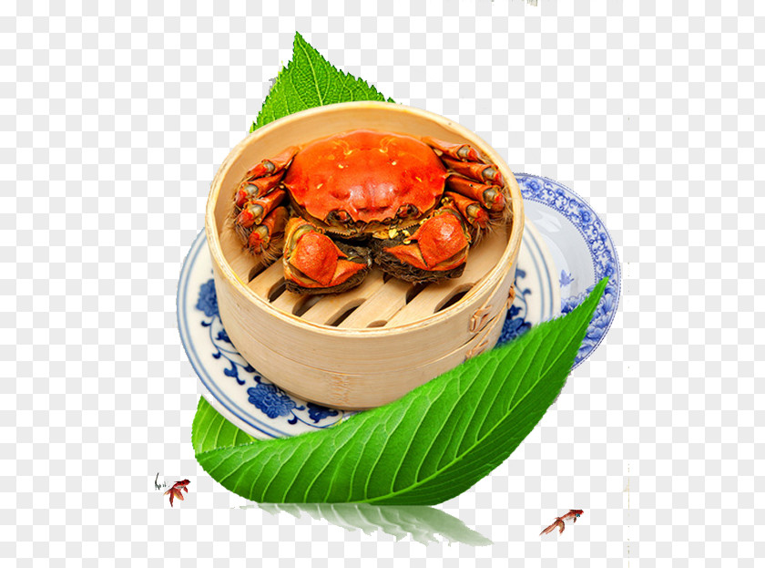 Green Leaves And White Porcelain Crabs Baozi Crab Jiaozi Bamboo Steamer Xiaolongbao PNG