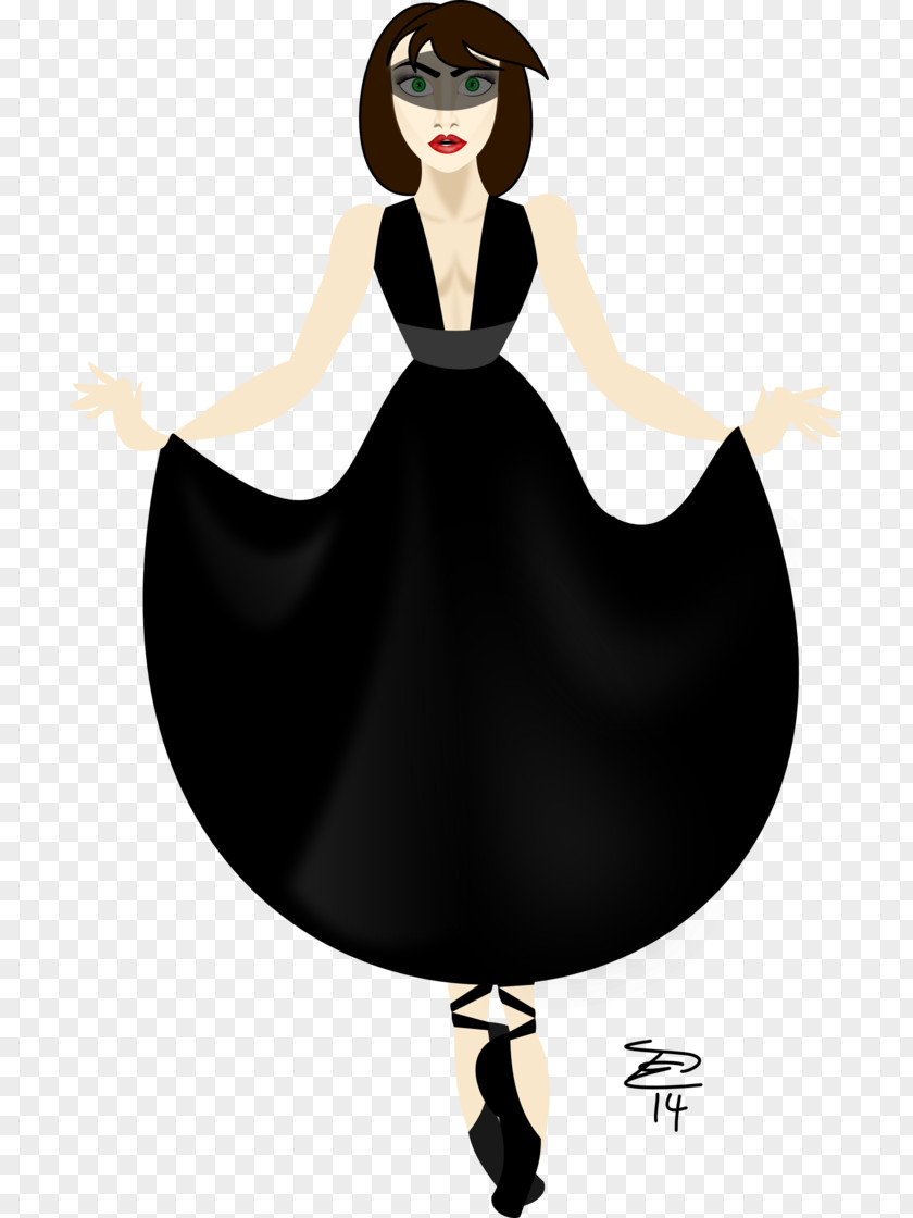 Black Swan Hair Character Clip Art PNG