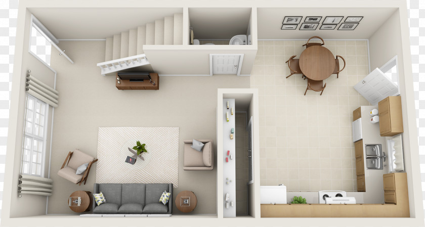 House Interior Design Services 3D Floor Plan PNG