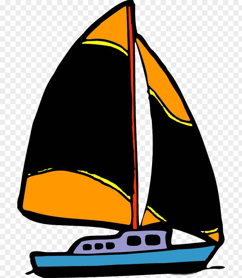 Hand Drawn Sail Sailing Ship Cartoon Drawing PNG