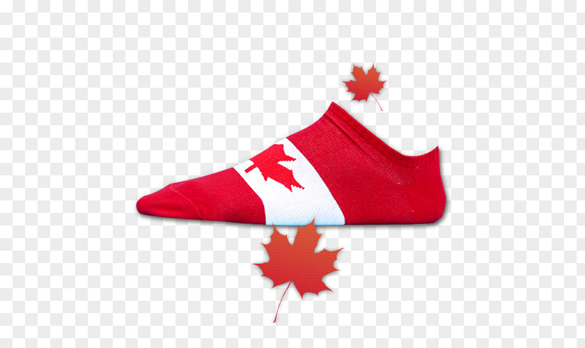 Fashion Socks Red Maple Leaf Shoe PNG