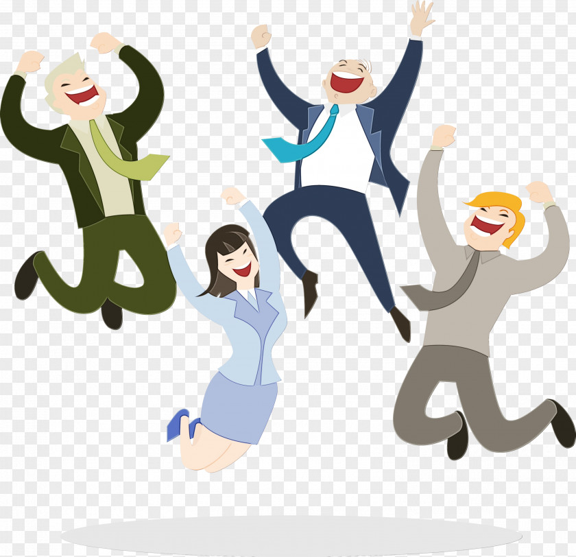 Happy Fun Cartoon People Clip Art Social Group PNG