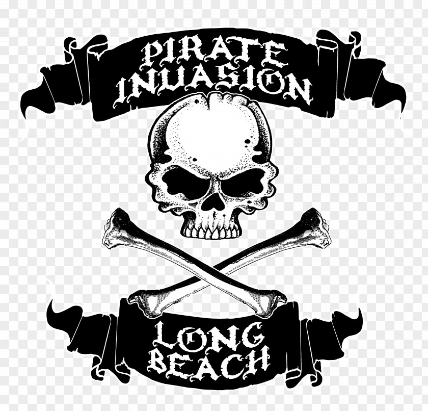 Long Beach Piracy Jolly Roger Treasure Logo PNG