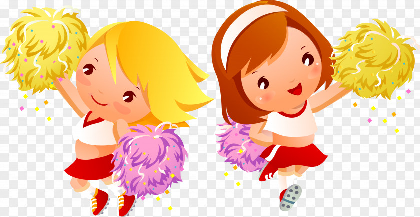 Children Pom-pom Cheerleading Clip Art PNG