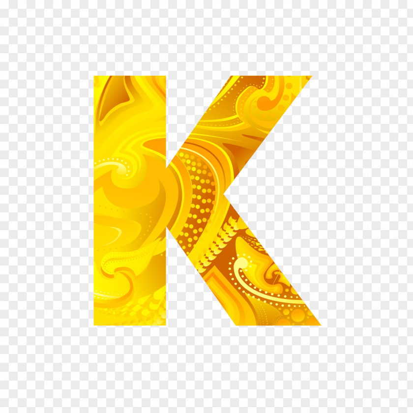 Golden Letters K Letter Icon PNG