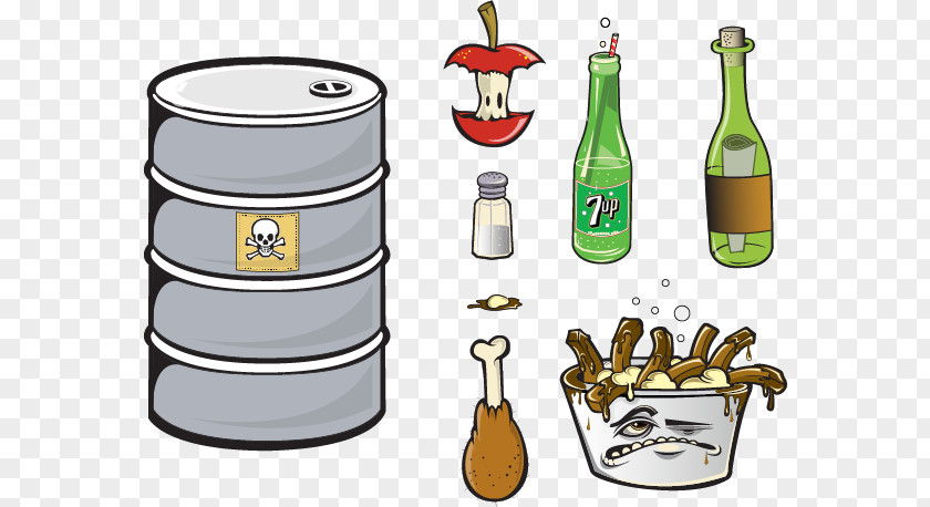 Vector Drums Food Waste Bottle Euclidean PNG