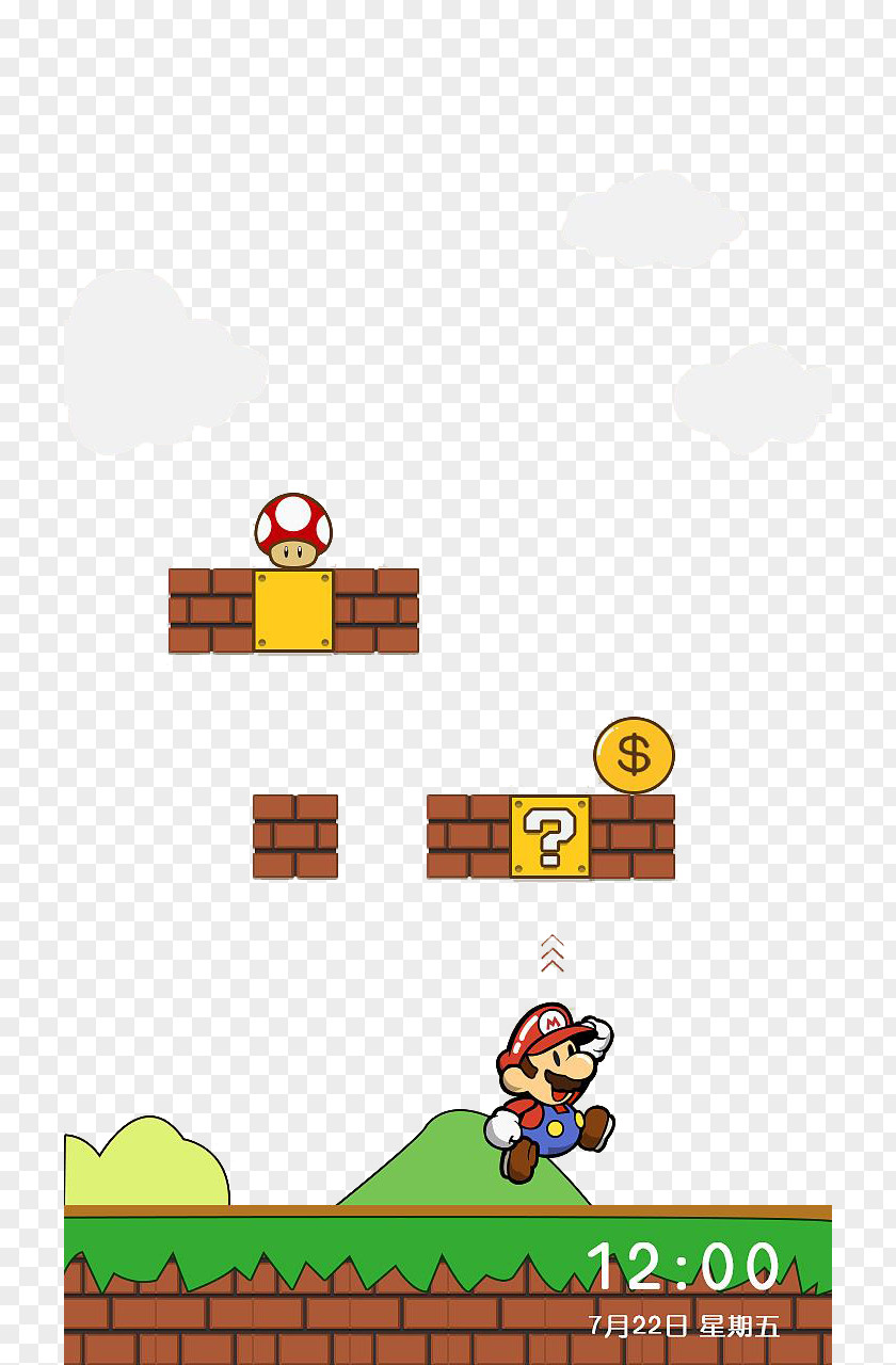 Super Marie Fun Unlock Interface Mario Bros. Icon PNG