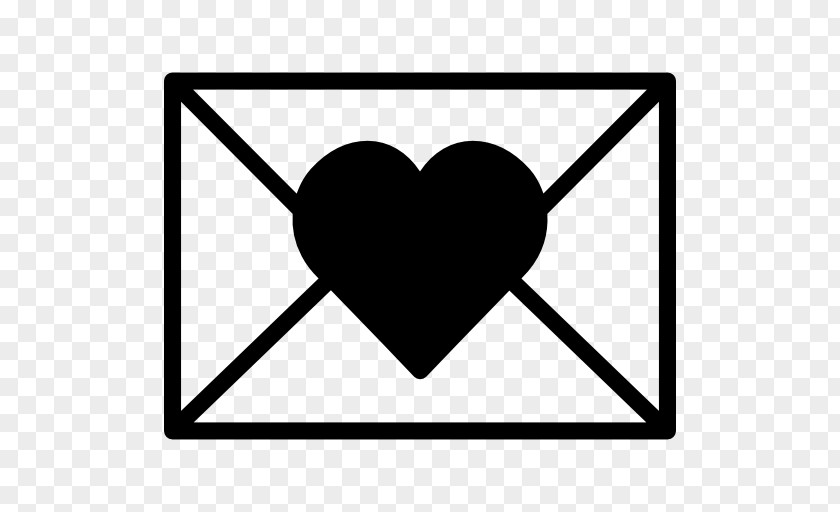 Black Heart Symbol Love Letter PNG
