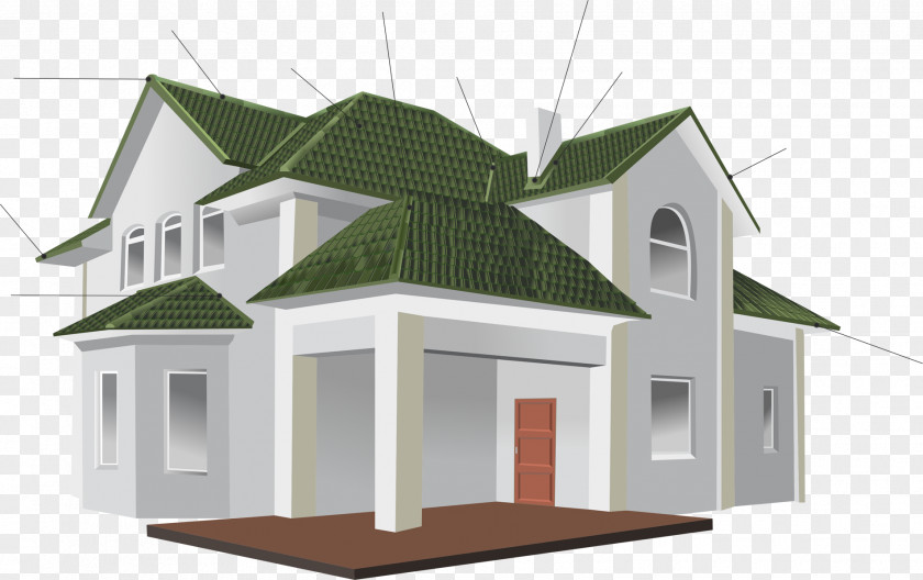Electron House Architecture Roof Tiles Facade Material PNG