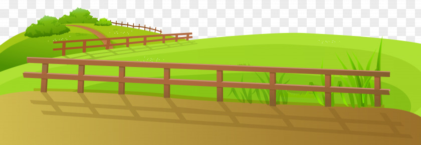 Grass Ground With Fence Clip Art Image PNG