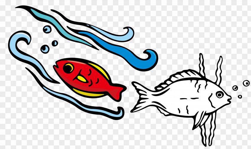 Vector Ornamental Fish Material Deep Sea Cartoon PNG
