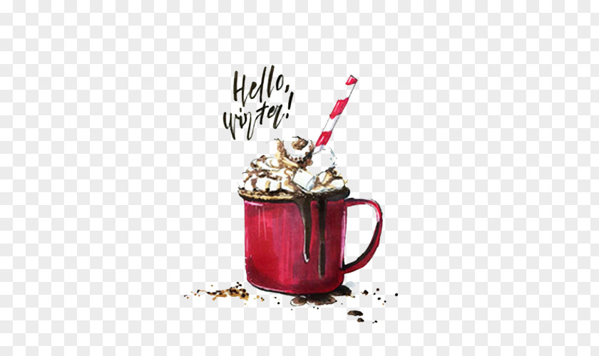 Hand-painted Christmas Coffee Cafe Drink PNG