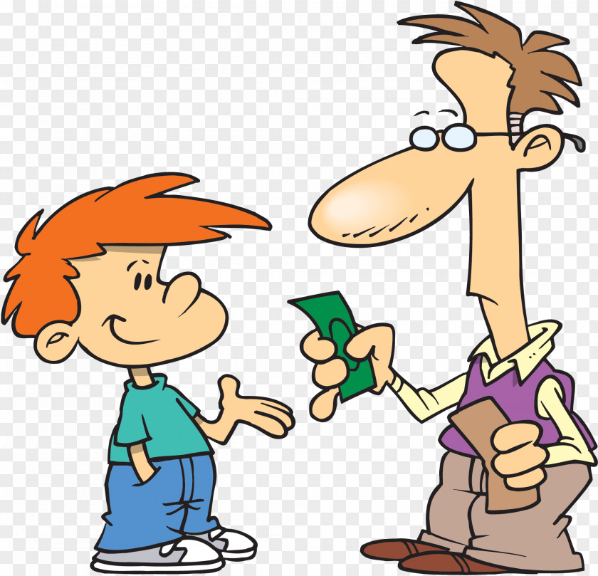 Father Allowance Money Cartoon Clip Art PNG