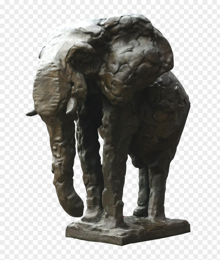 India Indian Elephant African Bronze Sculpture Figurine PNG
