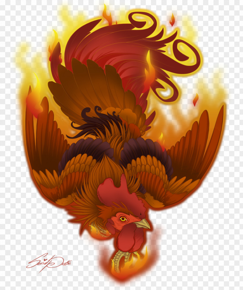 Rooster Chicken Fire Bird Chinese Astrology PNG