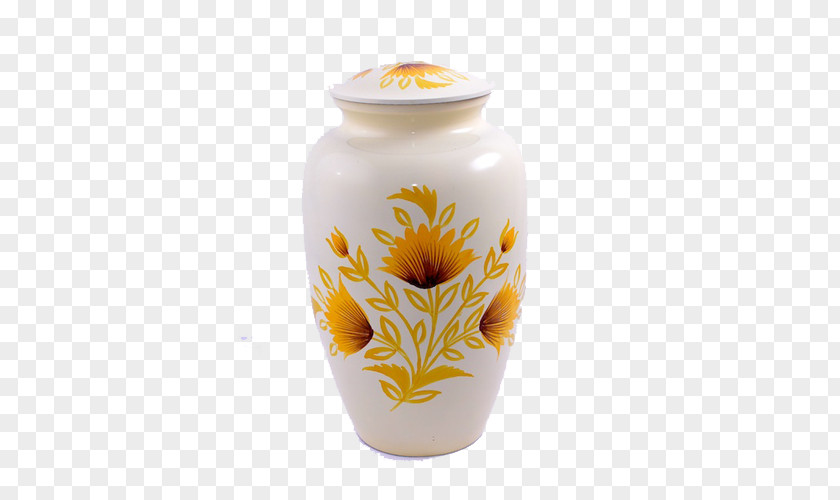 Sunflower Garden Vase Ceramic Urn PNG