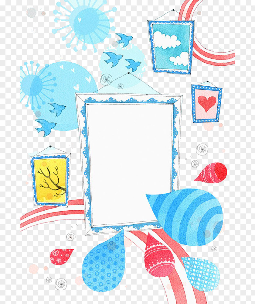 Cartoon Interior Creative Map Picture Frame Clip Art PNG