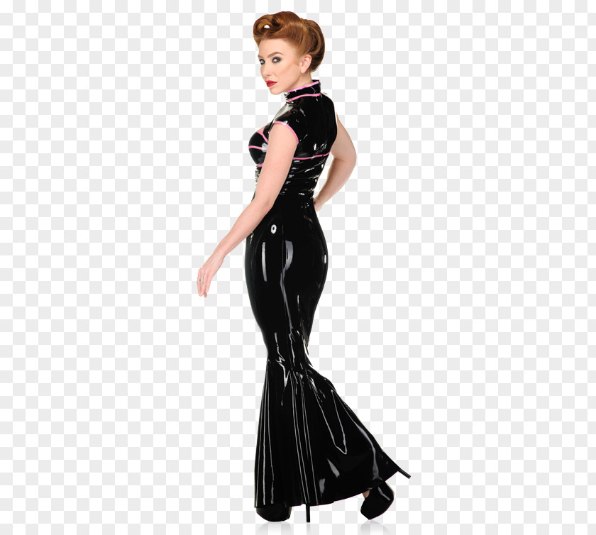 Women Cloth Gown Latex Cocktail Dress Shoulder PNG