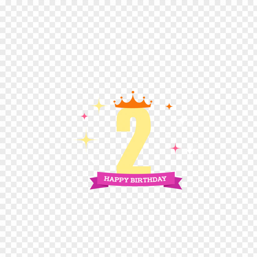 2 Years Old Birthday Party Vector PNG