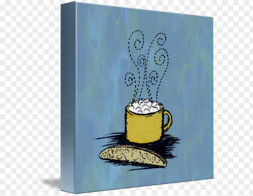 Blue Coffee Gallery Wrap Canvas Art Wall PNG