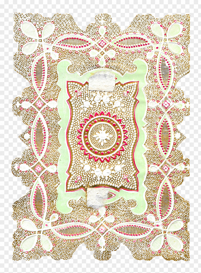 Design Paper Place Mats Doily Embroidery Pink M PNG
