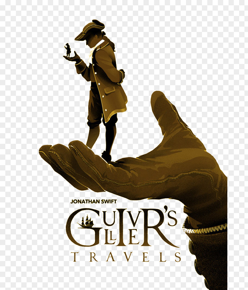 Medieval Gentleman Gullivers Travels Book Cover Design Illustration PNG