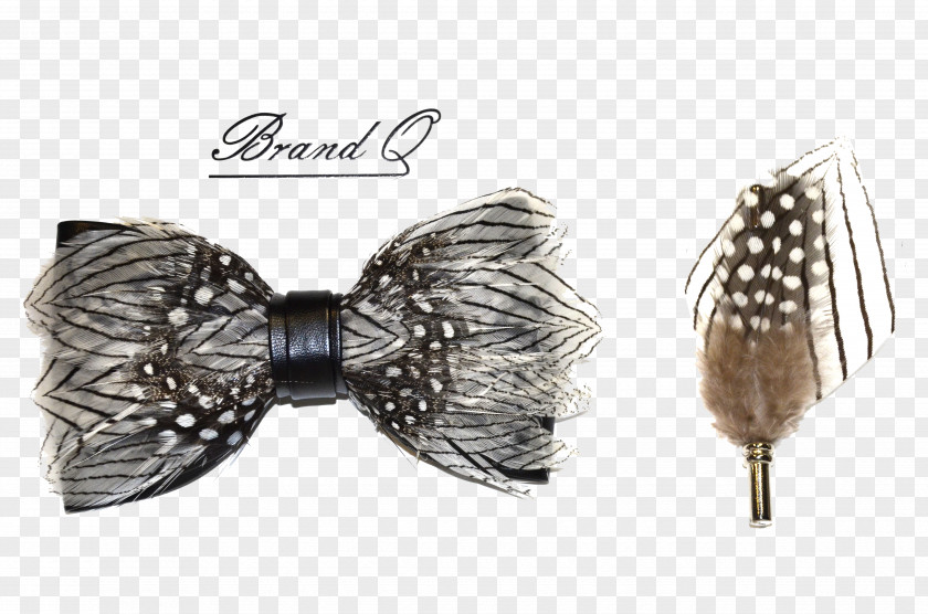 Feather Shading Bow Tie Black M PNG