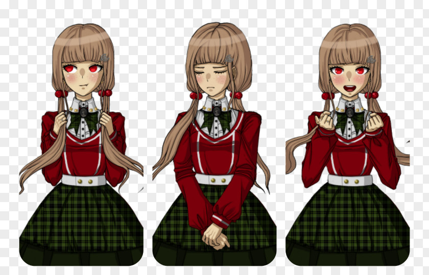 仕海 Human Hair Color Brown Long School Uniform PNG