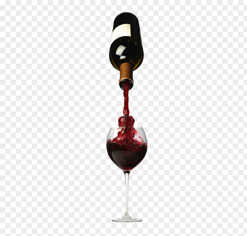 Poured Into A Glass Of Red Wine Bottle PNG