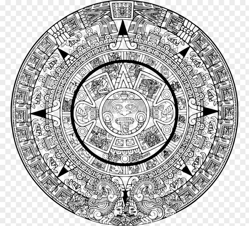 Aztec Print Calendar Stone Maya Civilization PNG