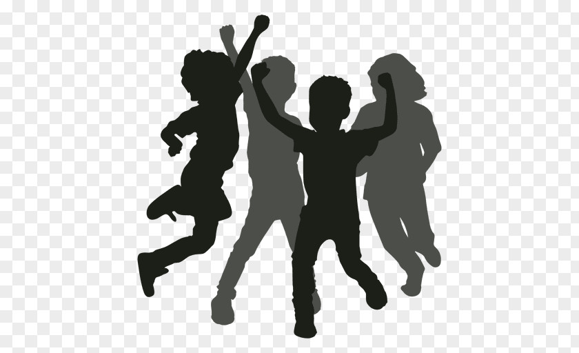 Children Playing Silhouette Dance Clip Art PNG