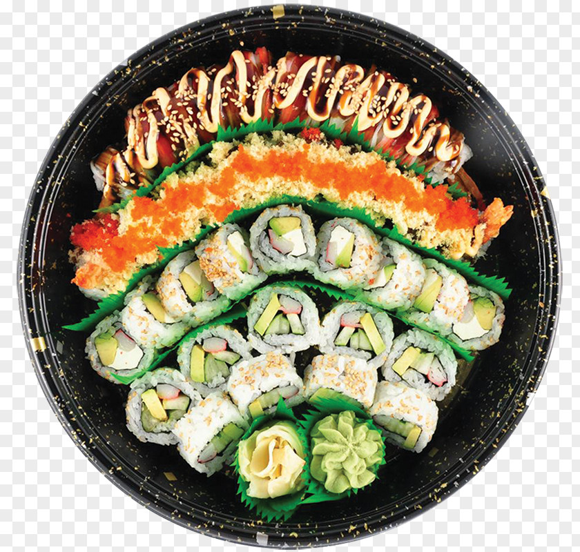 Seafood Platter California Roll Sushi Gimbap Vegetarian Cuisine Food PNG