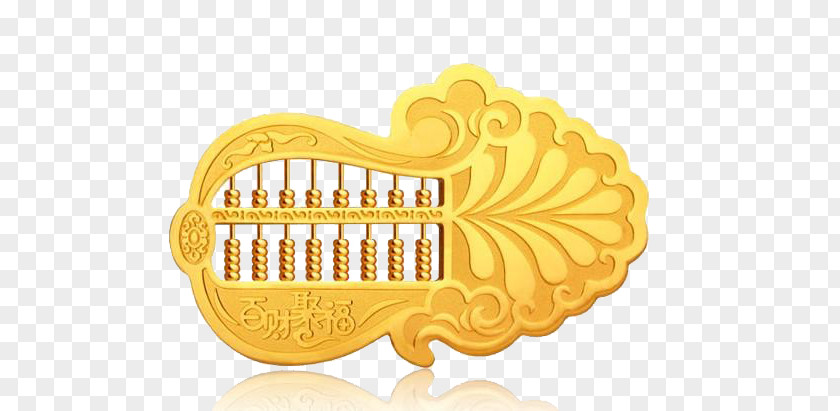 Cabbage Abacus Colored Gold PNG