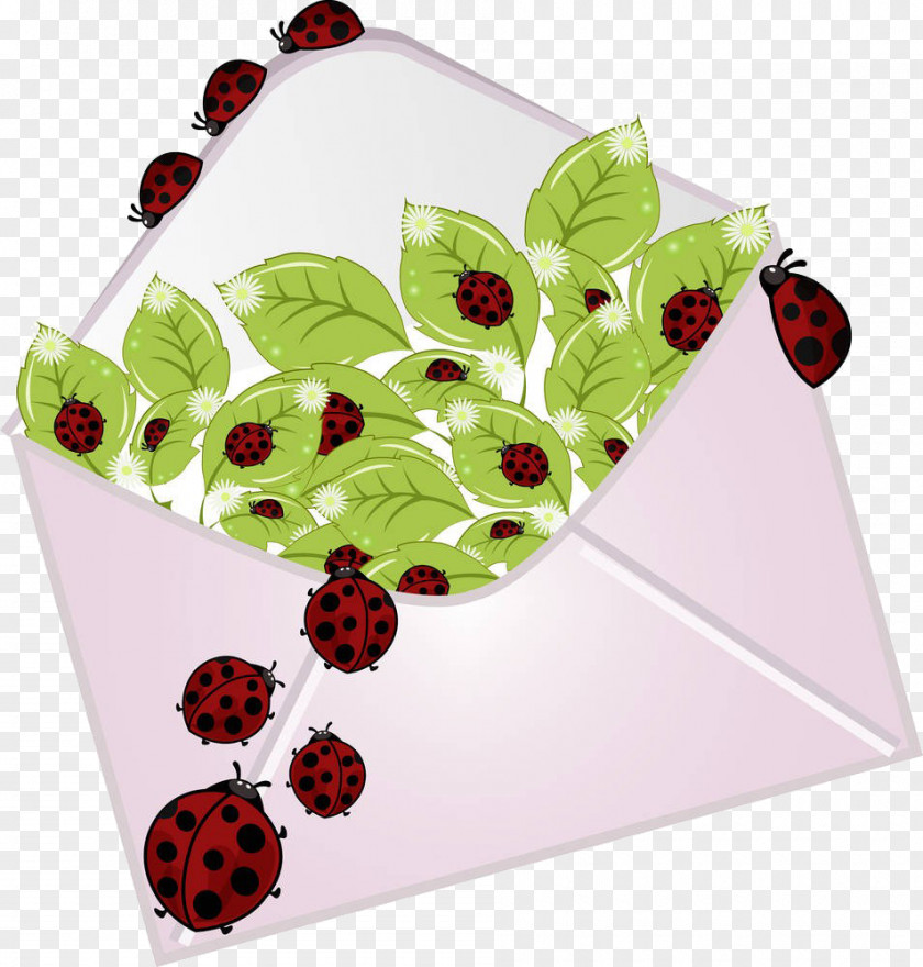 Cartoon Seven Lady Ladybug Envelope Royalty-free Photography Clip Art PNG